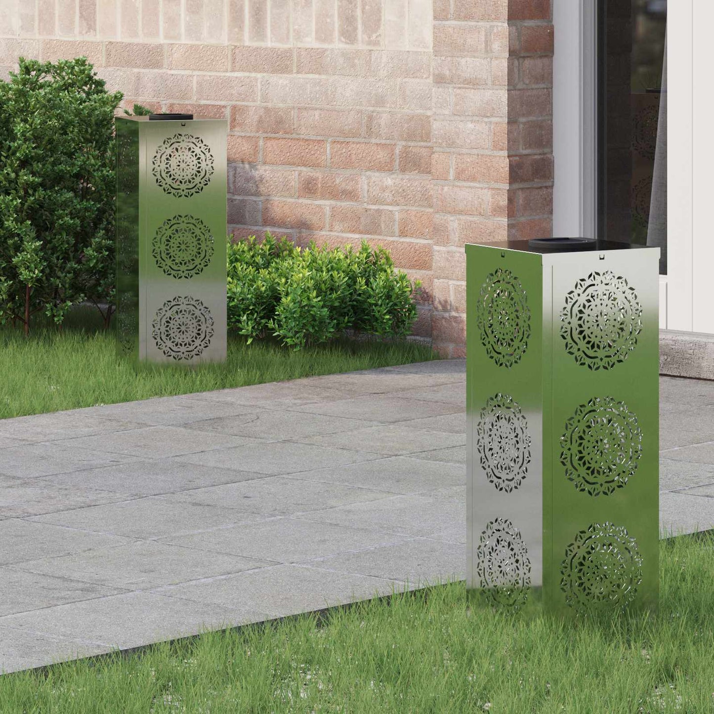 vidaXL Ηλιακό LED Φως Δρόμου 2 pcs Γαλβανισμένο Γαλβανισμένο