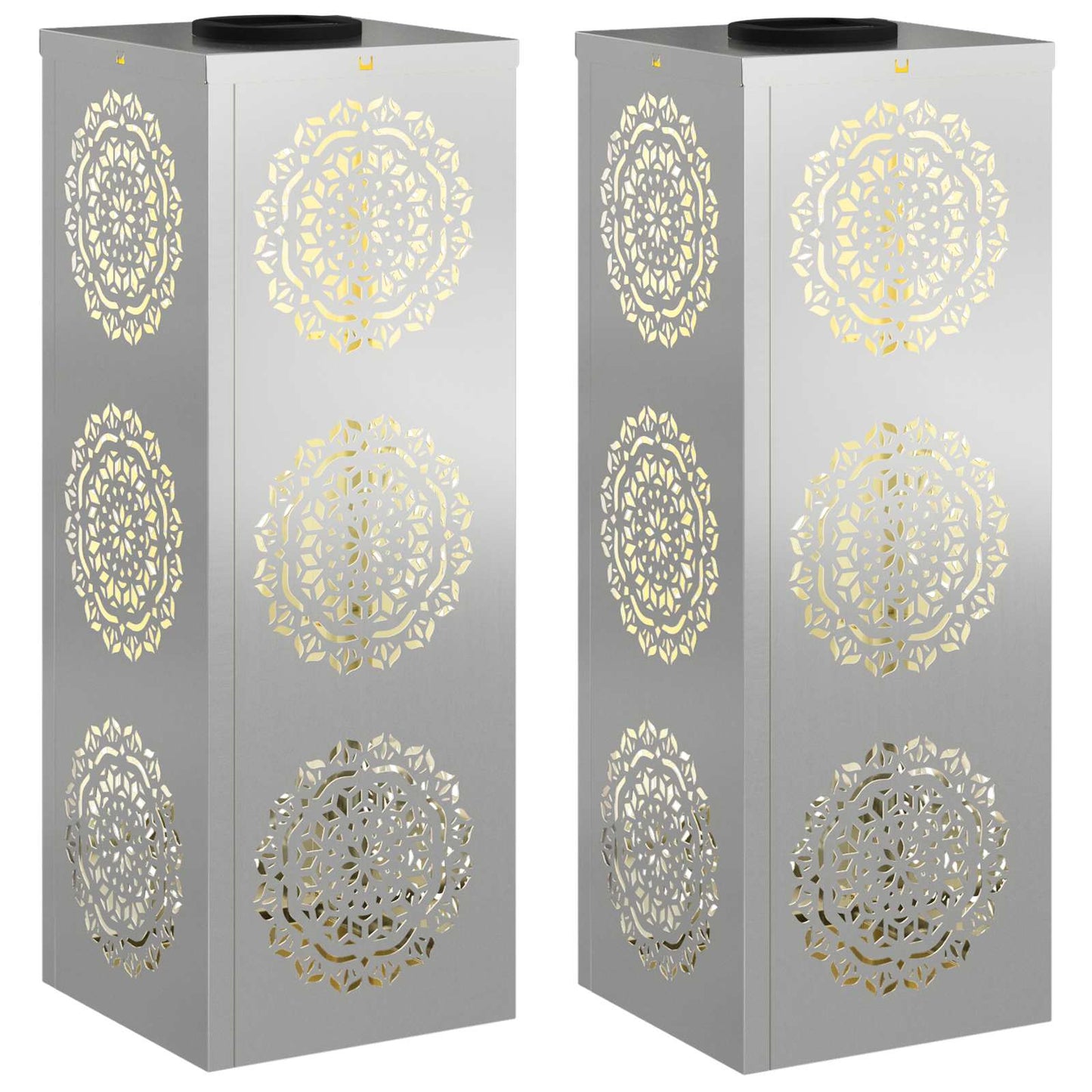 vidaXL Ηλιακό LED Φως Δρόμου 2 pcs Γαλβανισμένο Γαλβανισμένο