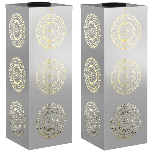 vidaXL Ηλιακό LED Φως Δρόμου 2 pcs Γαλβανισμένο Γαλβανισμένο