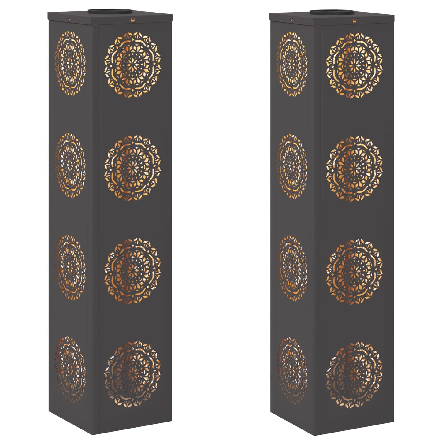 vidaXL Ηλιακό LED Φως Δρόμου 2 pcs Μαύρο Κρύο Ρολαρισμένο Χάλυβα