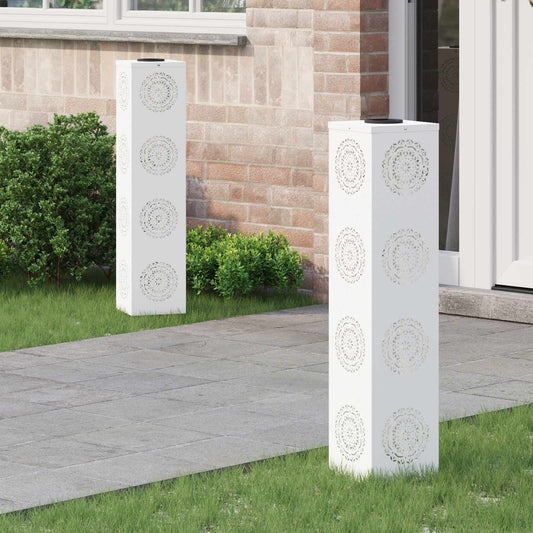 vidaXL Ηλιακό LED Φως Δρόμου 2 pcs Λευκό Κρύο Ρολαρισμένο Χάλυβα