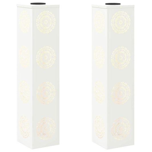 vidaXL Ηλιακό LED Φως Δρόμου 2 pcs Λευκό Κρύο Ρολαρισμένο Χάλυβα