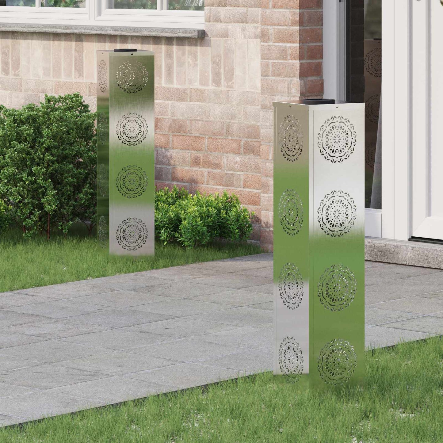 vidaXL Ηλιακό LED Φως Δρόμου 2 pcs Ανοξείδωτο ατσάλι Ανοξείδωτο ατσάλι