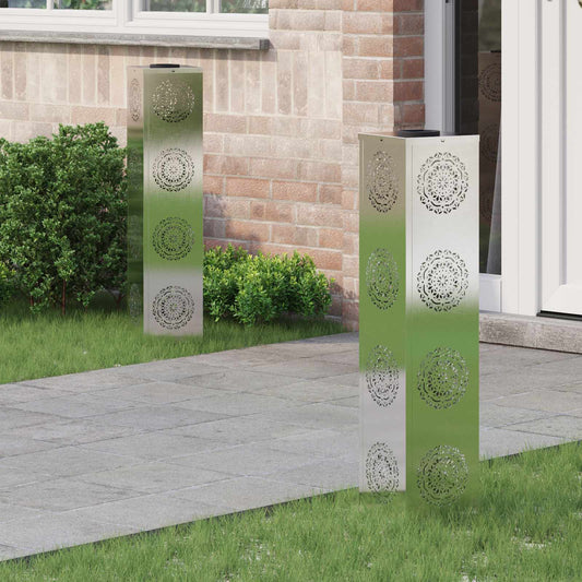 vidaXL Ηλιακό LED Φως Δρόμου 2 pcs Ανοξείδωτο ατσάλι Ανοξείδωτο ατσάλι