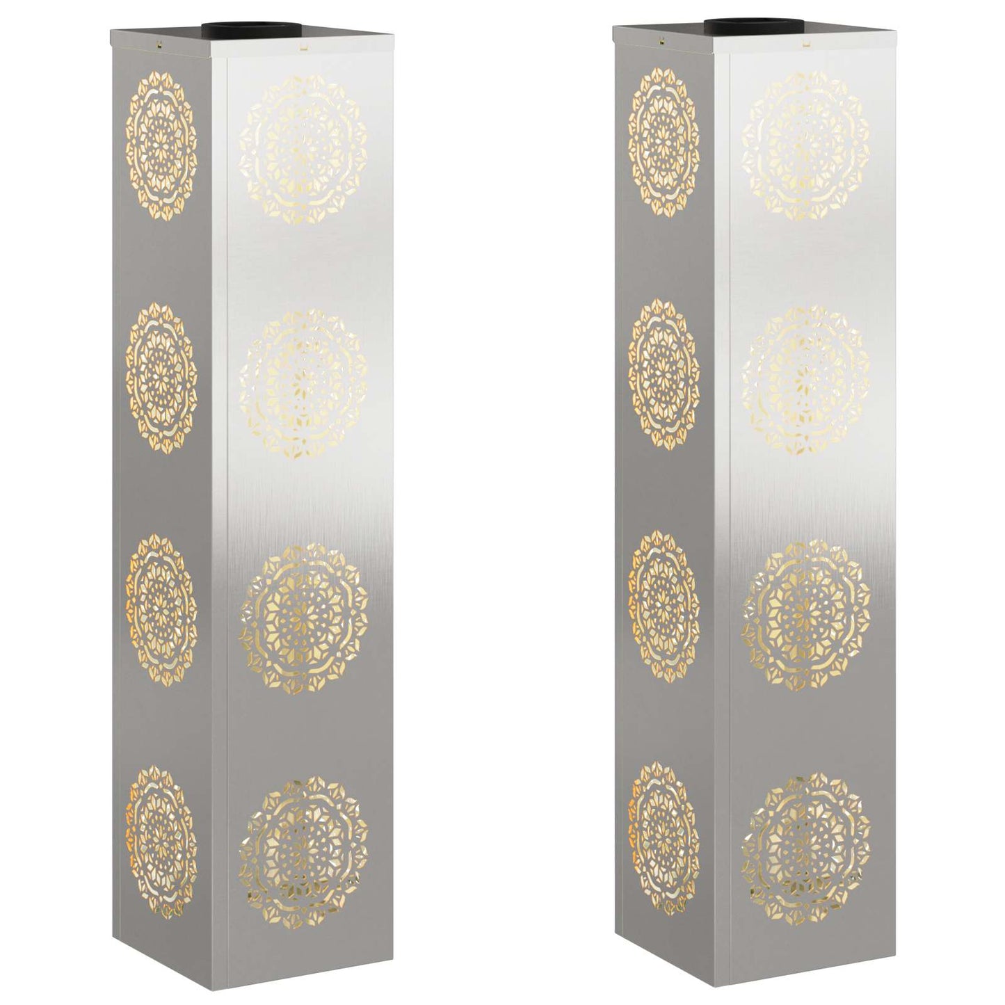 vidaXL Ηλιακό LED Φως Δρόμου 2 pcs Ανοξείδωτο ατσάλι Ανοξείδωτο ατσάλι