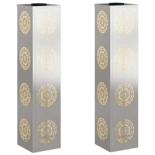 vidaXL Ηλιακό LED Φως Δρόμου 2 pcs Ασημί Ανοξείδωτο ατσάλι
