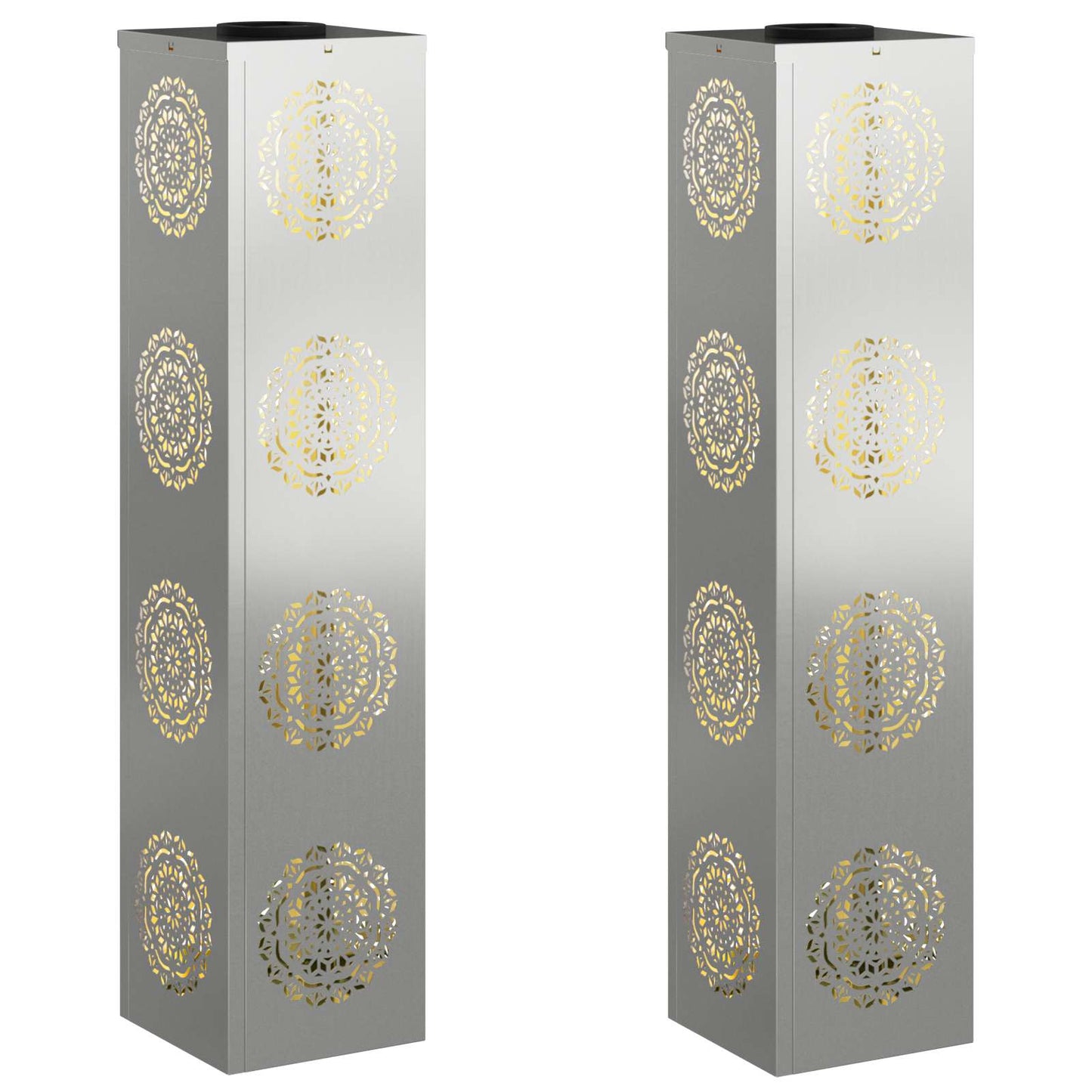 vidaXL Ηλιακό LED Φως Δρόμου 2 pcs Γαλβανισμένο Γαλβανισμένο