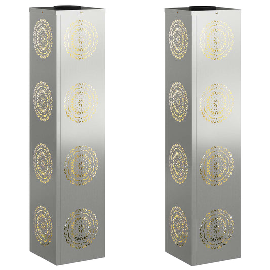 vidaXL Ηλιακό LED Φως Δρόμου 2 pcs Γαλβανισμένο Γαλβανισμένο