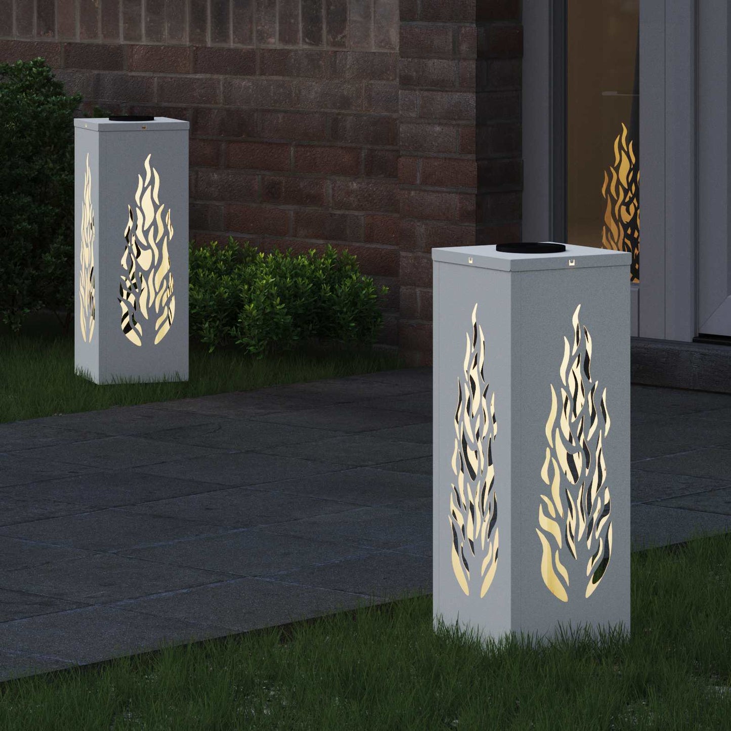 vidaXL Ηλιακό LED Φως Δρόμου 2 pcs Λευκό Κρύο Ρολαρισμένο Χάλυβα