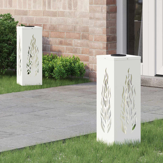 vidaXL Ηλιακό LED Φως Δρόμου 2 pcs Λευκό Κρύο Ρολαρισμένο Χάλυβα