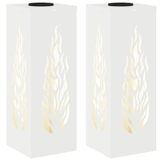 vidaXL Ηλιακό LED Φως Δρόμου 2 pcs Λευκό Κρύο Ρολαρισμένο Χάλυβα