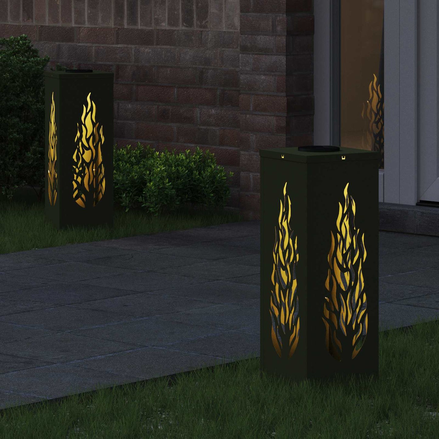 vidaXL Ηλιακό LED Φως Δρόμου με φώτα με μπαταρία 2 pcs Ελιά Πράσινη