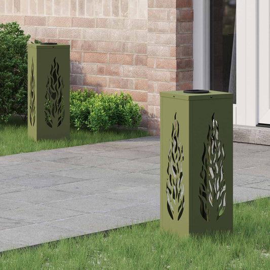 vidaXL Ηλιακό LED Φως Δρόμου με φώτα με μπαταρία 2 pcs Ελιά Πράσινη