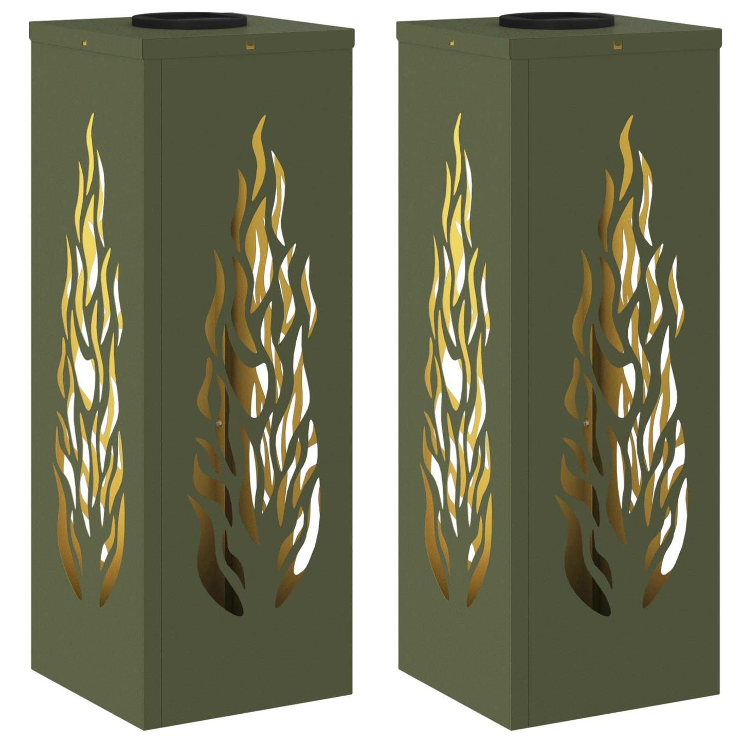 vidaXL Ηλιακό LED Φως Δρόμου με φώτα με μπαταρία 2 pcs Ελιά Πράσινη