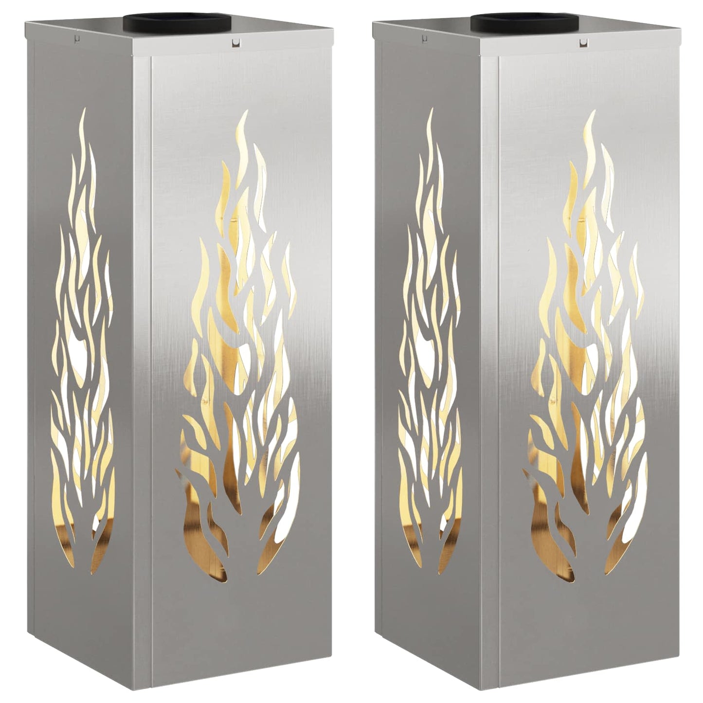 vidaXL Ηλιακό LED Φως Δρόμου 2 pcs Ανοξείδωτο ατσάλι Ανοξείδωτο ατσάλι