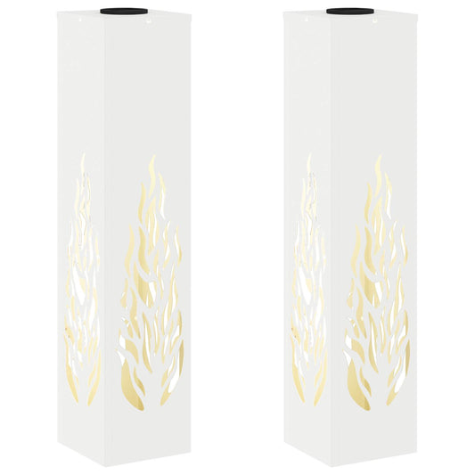 vidaXL Ηλιακό LED Φως Δρόμου 2 pcs Λευκό Κρύο Ρολαρισμένο Χάλυβα
