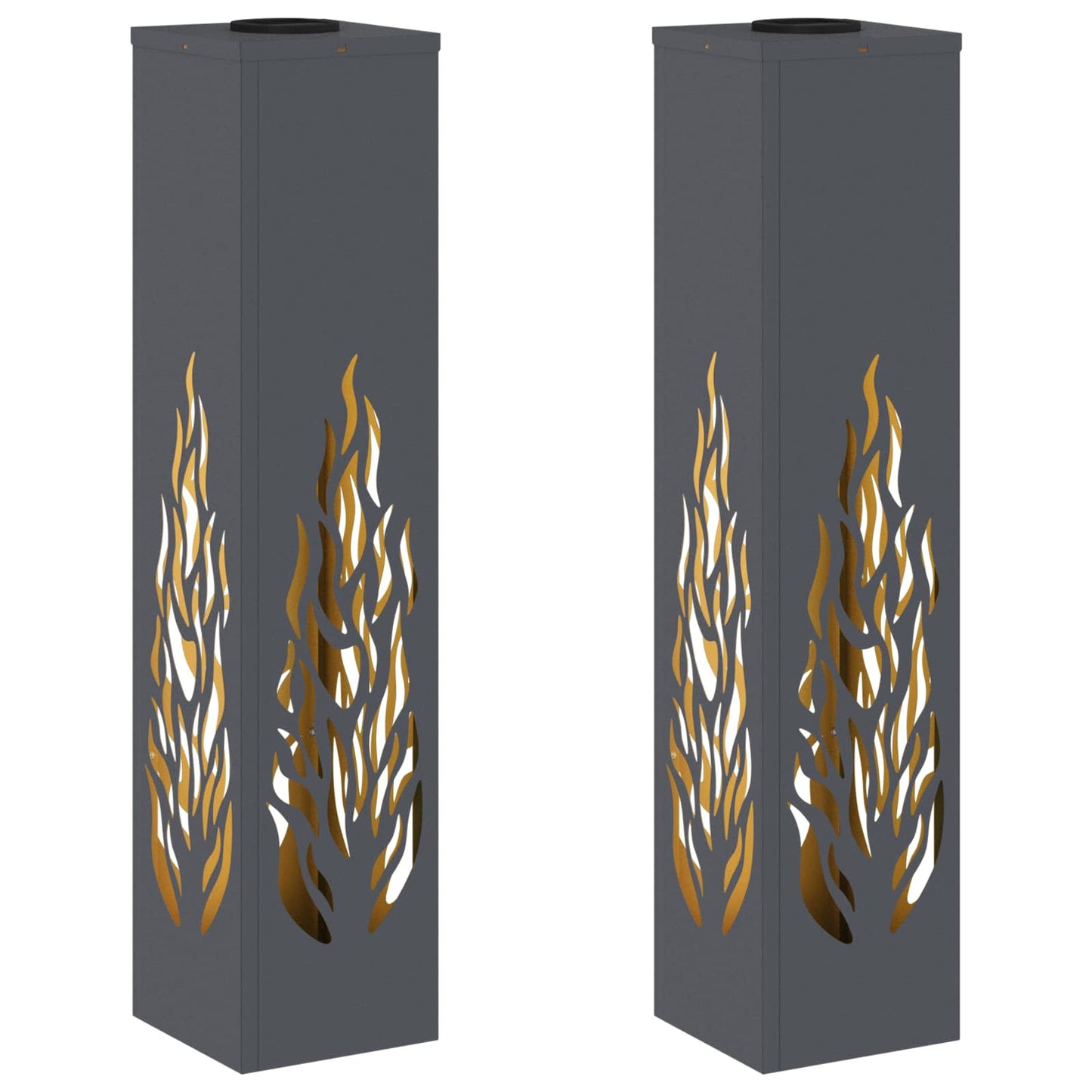 vidaXL Ηλιακό LED Φως Δρόμου 2 pcs Ανθρακί Κρύο Ρολαρισμένο Χάλυβα