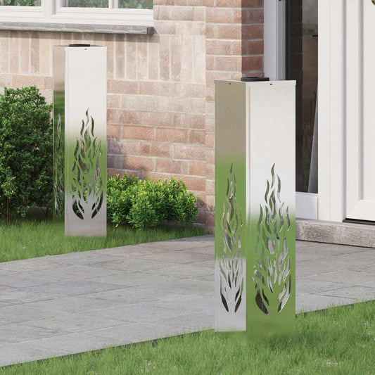 vidaXL Ηλιακό LED Φως Δρόμου 2 pcs Ανοξείδωτο ατσάλι Ανοξείδωτο ατσάλι