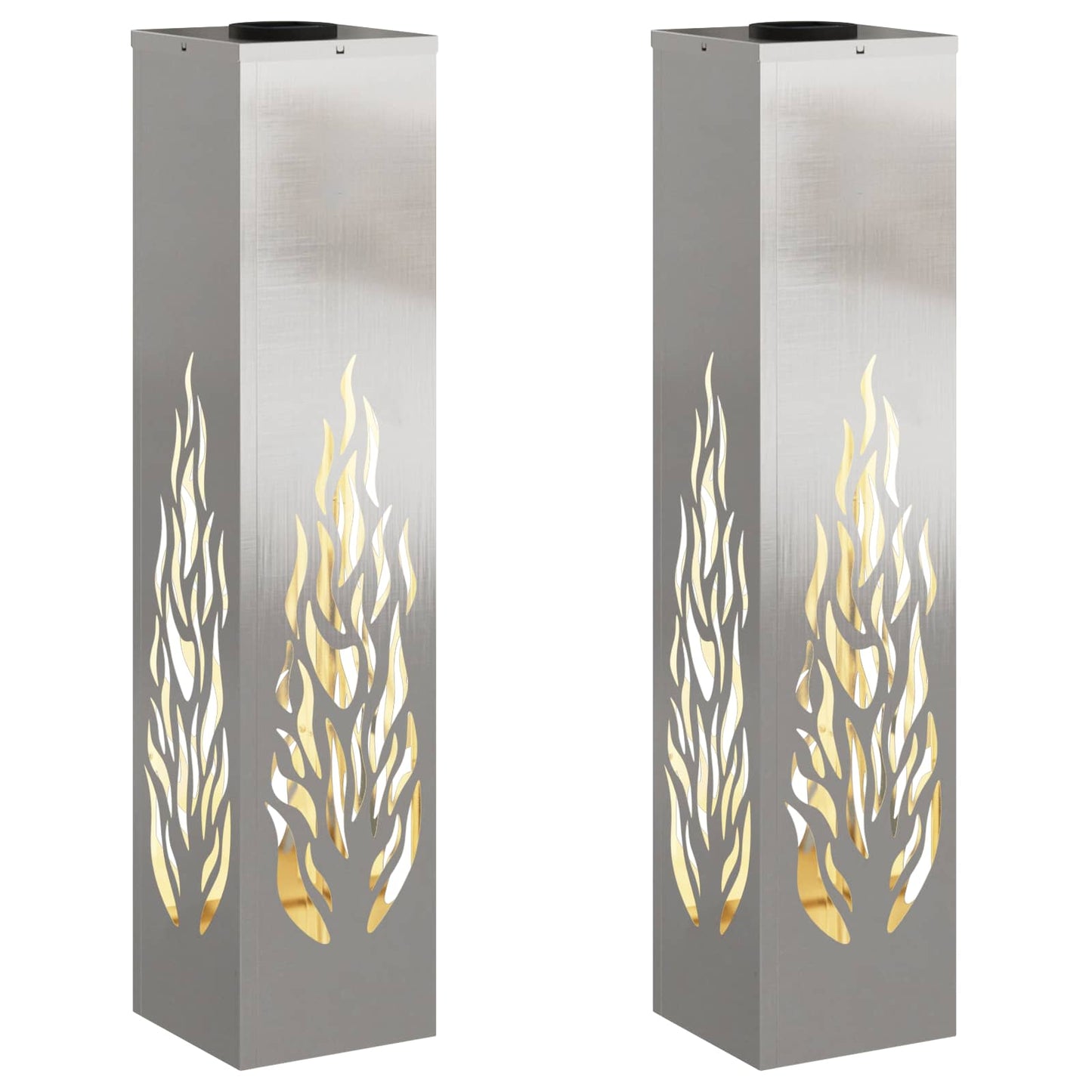 vidaXL Ηλιακό LED Φως Δρόμου 2 pcs Ανοξείδωτο ατσάλι Ανοξείδωτο ατσάλι