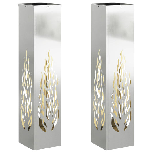 vidaXL Ηλιακό LED Φως Δρόμου 2 pcs Γαλβανισμένο Γαλβανισμένο