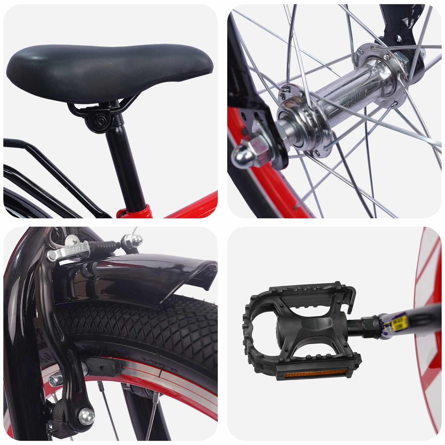 vidaXL Παιδικό Ποδήλατο 20 ίντσες για παιδιά 6-11 ετών Κόκκινο