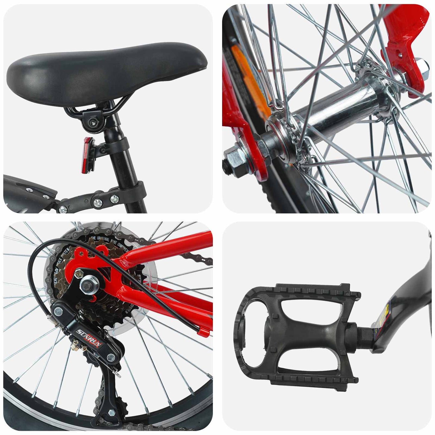 vidaXL Παιδικό Ποδήλατο 20 ίντσες 6-Speed για παιδιά 6-11 ετών Κόκκινο