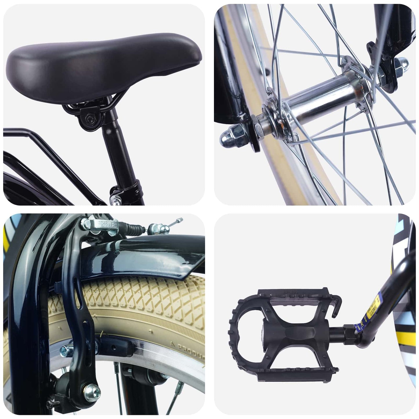 vidaXL Παιδικό Ποδήλατο 20 ίντσες για παιδιά 6-11 ετών Μαύρο