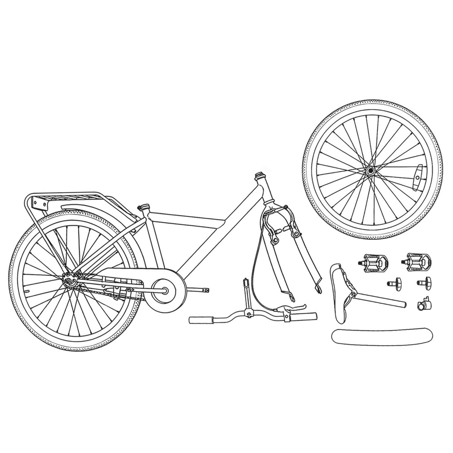 vidaXL Παιδικό Ποδήλατο 20 ίντσες για παιδιά 6-11 ετών Μαύρο