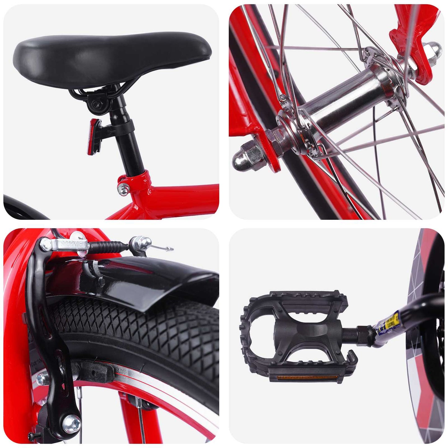 vidaXL Παιδικό Ποδήλατο 20 ίντσες για παιδιά 6-11 ετών Κόκκινο