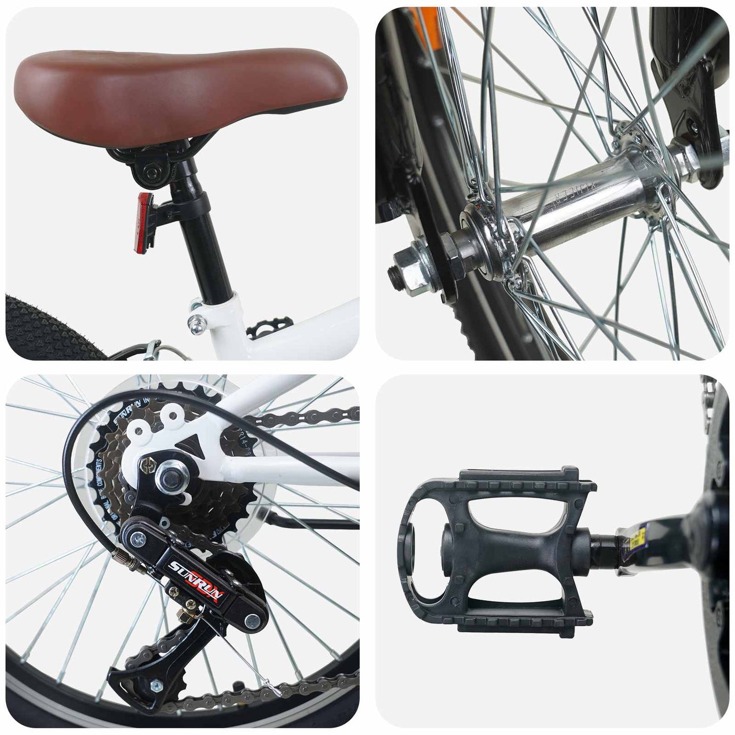 vidaXL Ορεινό Ποδήλατο 20 ίντσες 6-Speed για παιδιά 5-8 ετών Λευκός