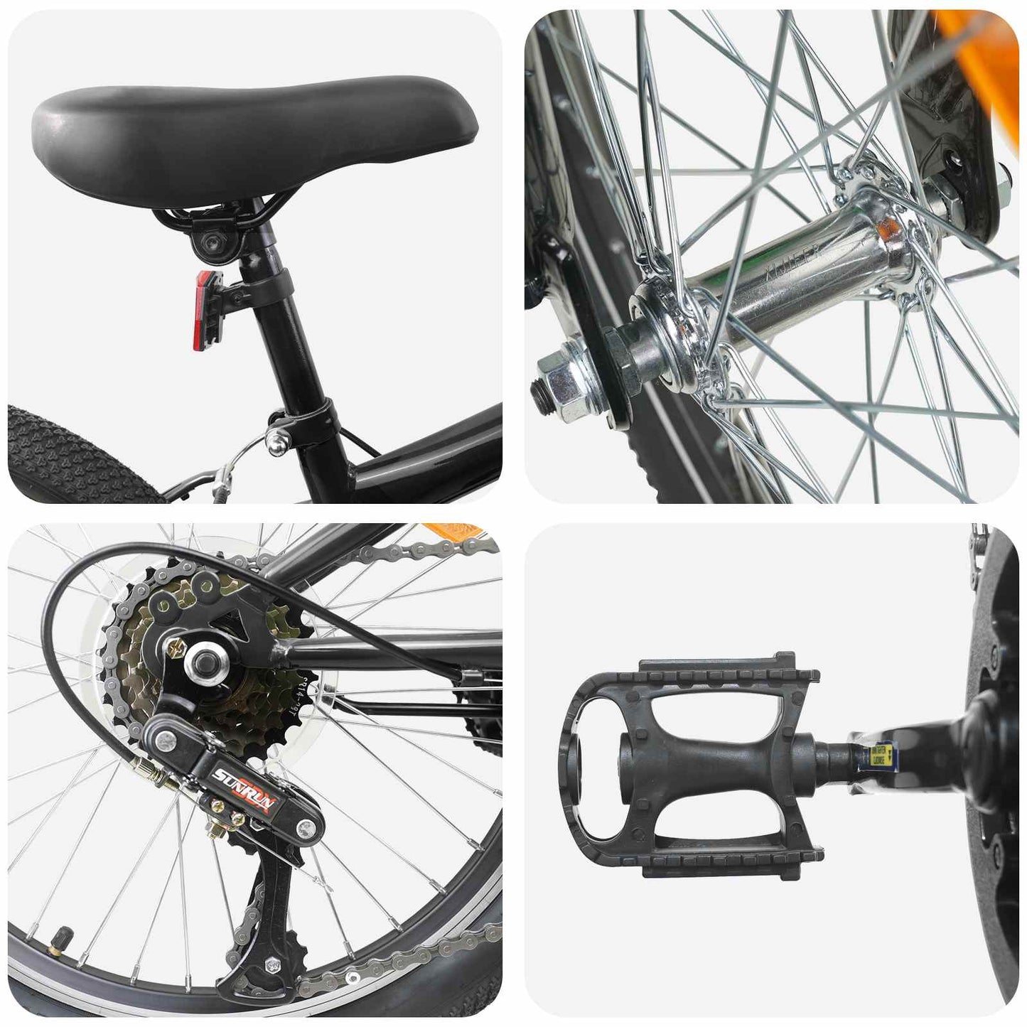vidaXL Ορεινό Ποδήλατο 20 ίντσες 6-Speed για παιδιά 5-8 ετών Μαύρο