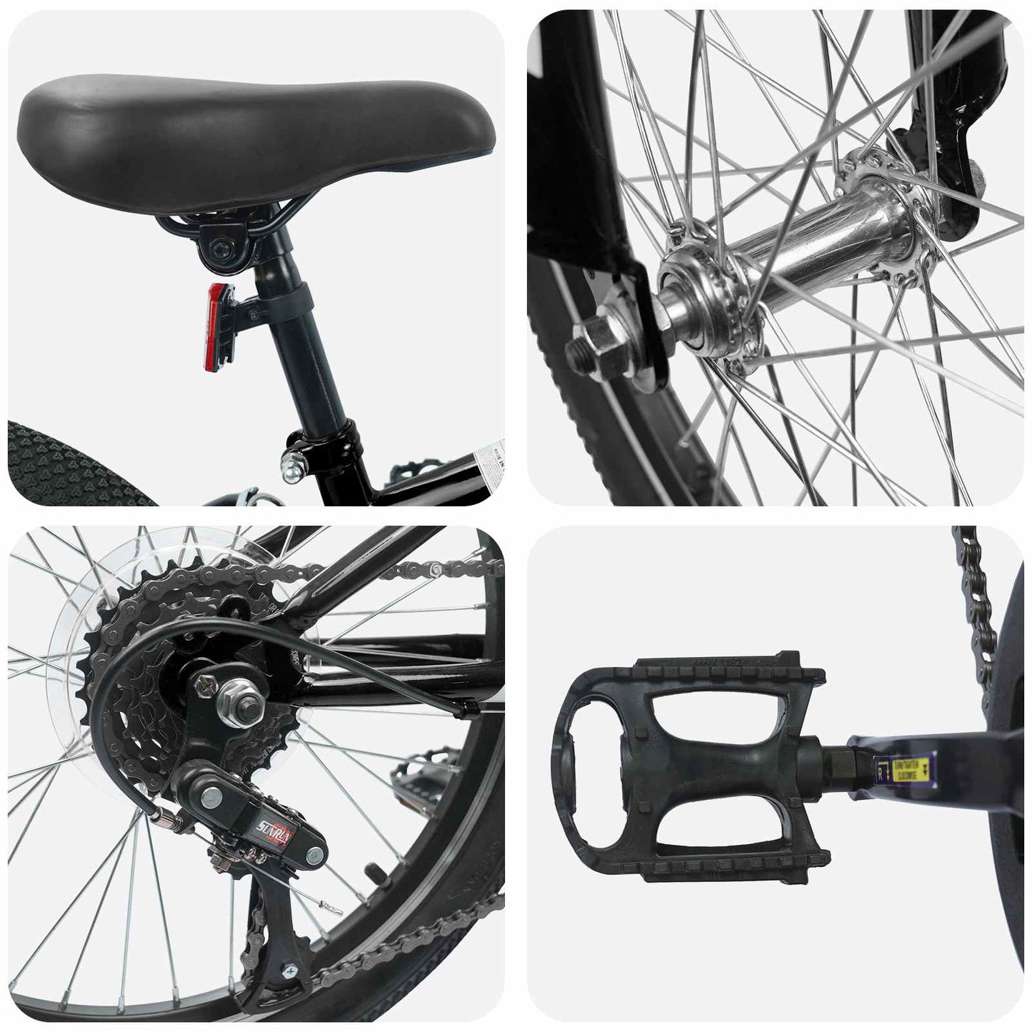 vidaXL Ορεινό Ποδήλατο 20 ίντσες 6-Speed Για παιδιά 5-8 ετών Μαύρο