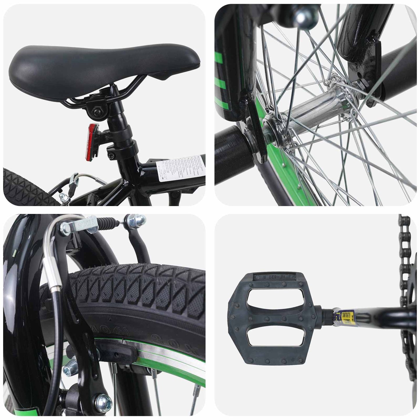 vidaXL BMX Ποδήλατο 20 ίντσες για πάνω από 9 ετών Μαύρο