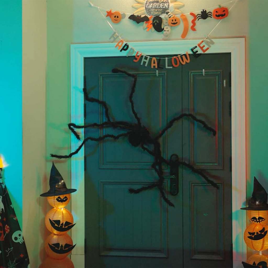 vidaXL Διακόσμηση Halloween Αράχνη 3 pcs Μαύρο 150 cm