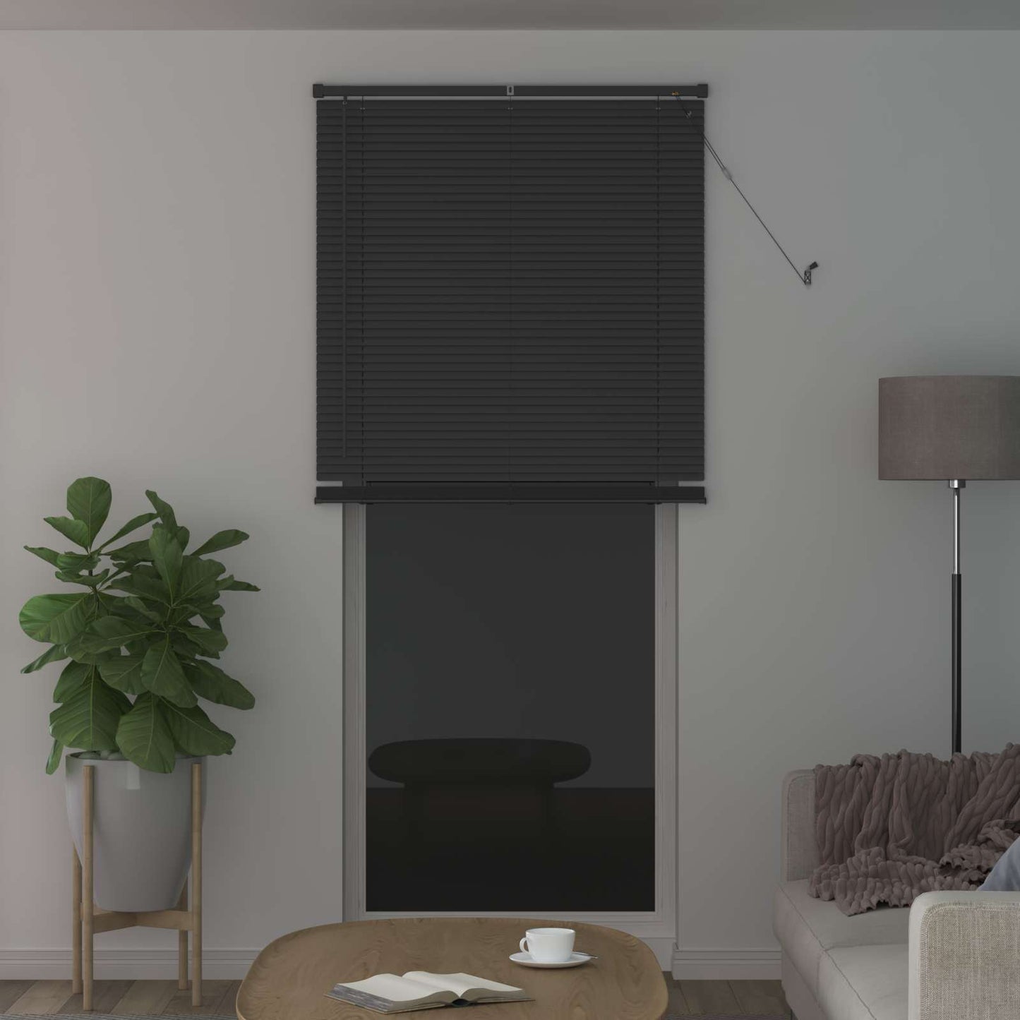 vidaXL Βενετσιάνικη Σκίαση Ασημί Γκρι 213 x 90 εκ PVC