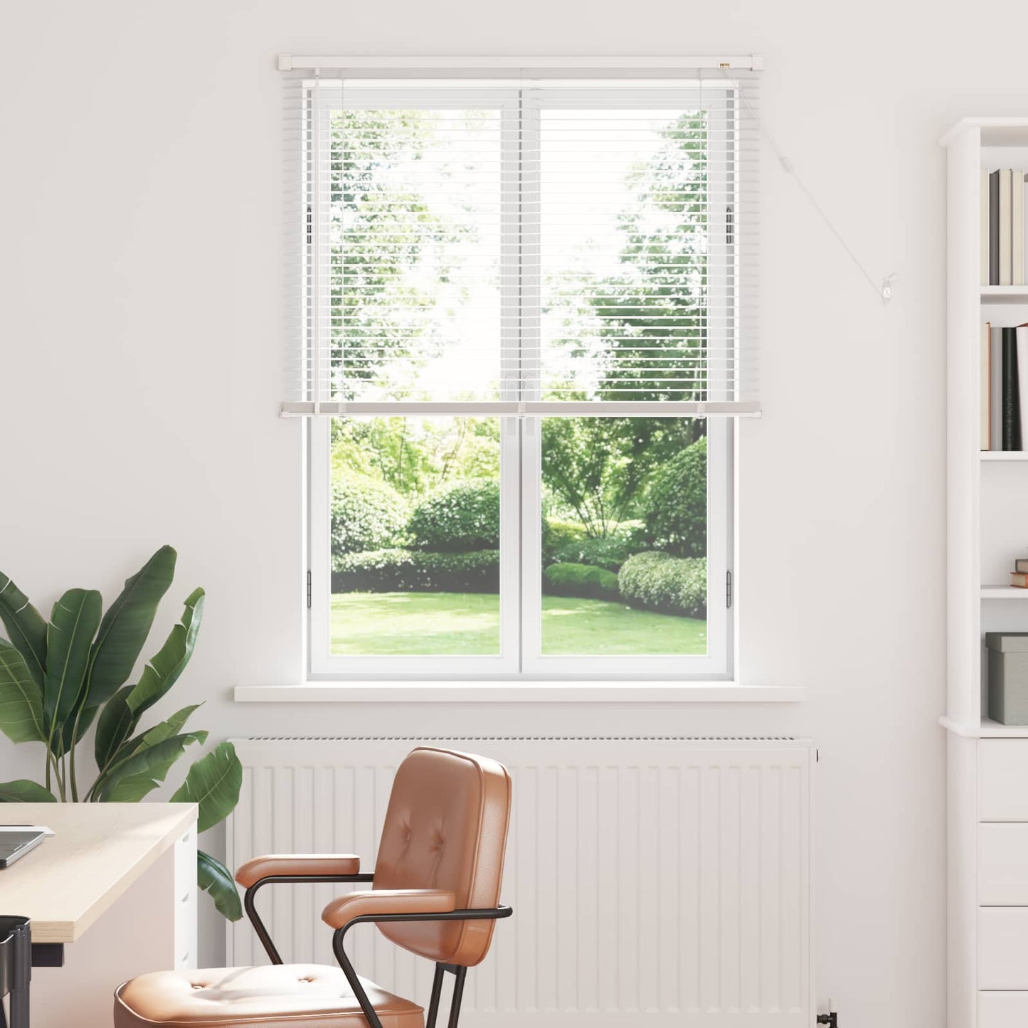 vidaXL Βενετσιάνικη Σκίαση Λευκός 150 x 100 cm PVC