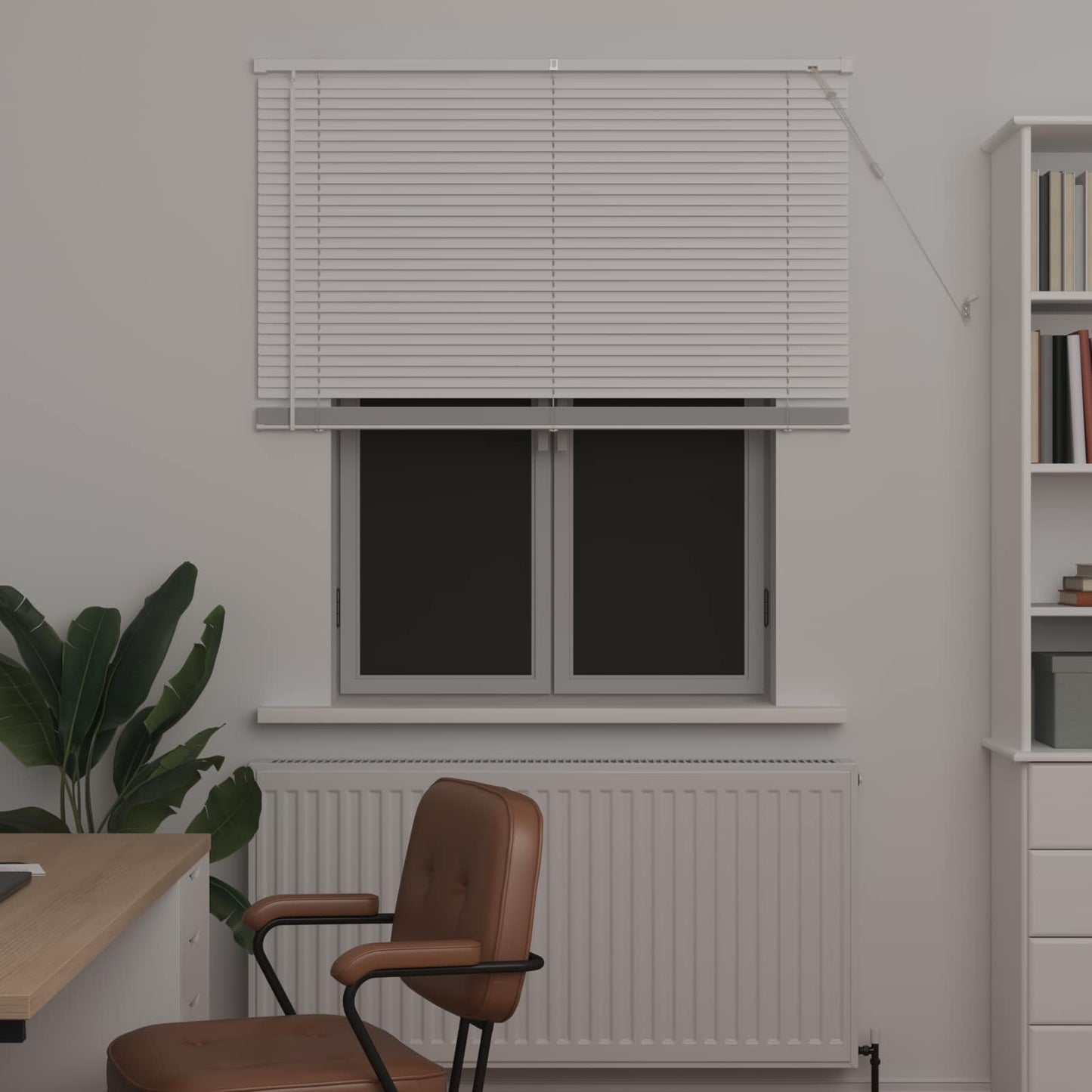 vidaXL Βενετσιάνικη Σκίαση Λευκός 150 x 110 εκ PVC