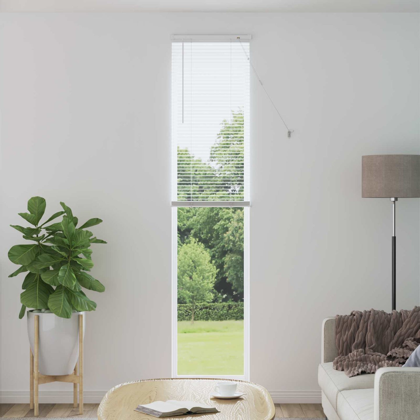 vidaXL Βενετσιάνικη Σκίαση Λευκός 213 x 40 εκ PVC