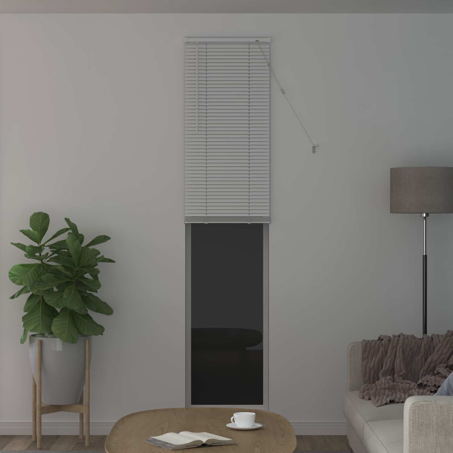 vidaXL Βενετσιάνικη Σκίαση Λευκός 213 x 40 εκ PVC