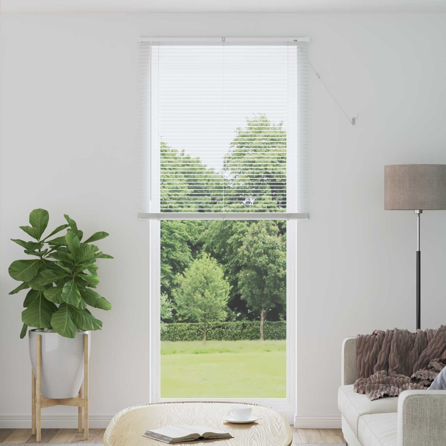 vidaXL Βενετσιάνικη Σκίαση Λευκός 213 x 90 εκ PVC