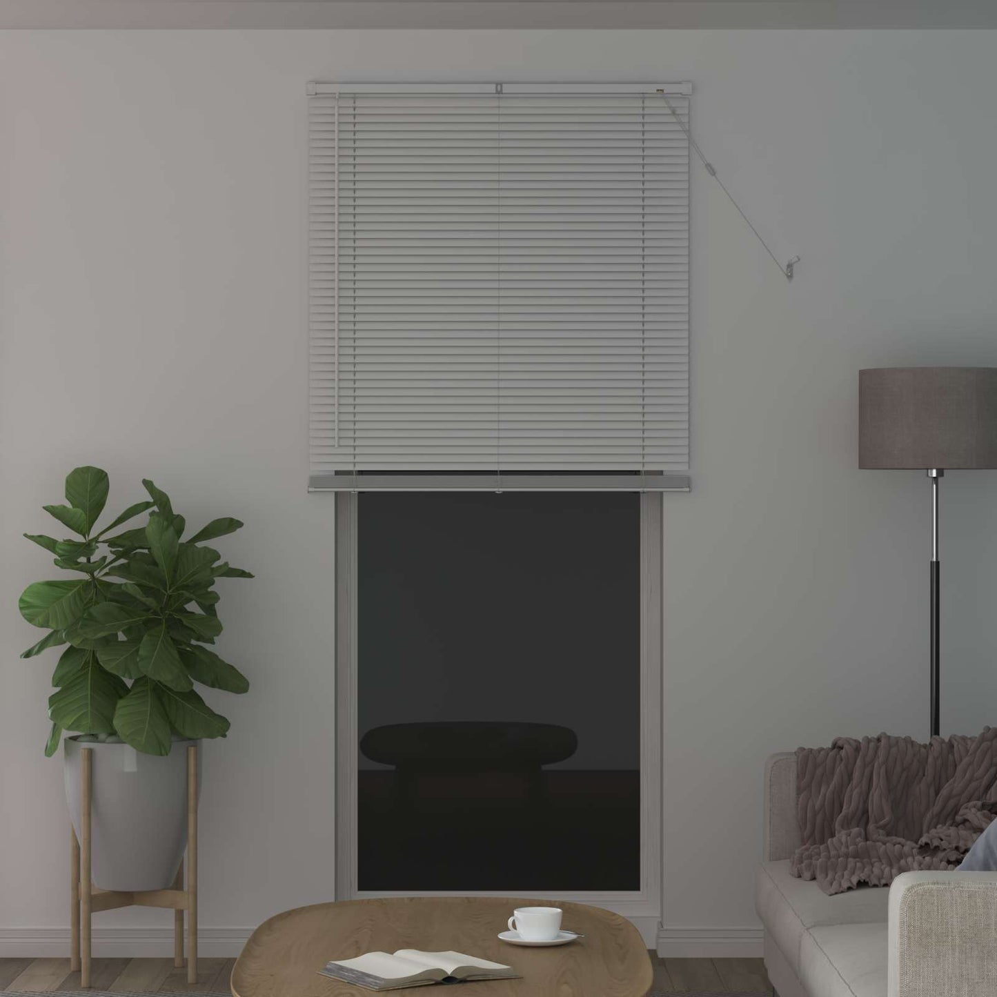 vidaXL Βενετσιάνικη Σκίαση Λευκός 213 x 90 εκ PVC