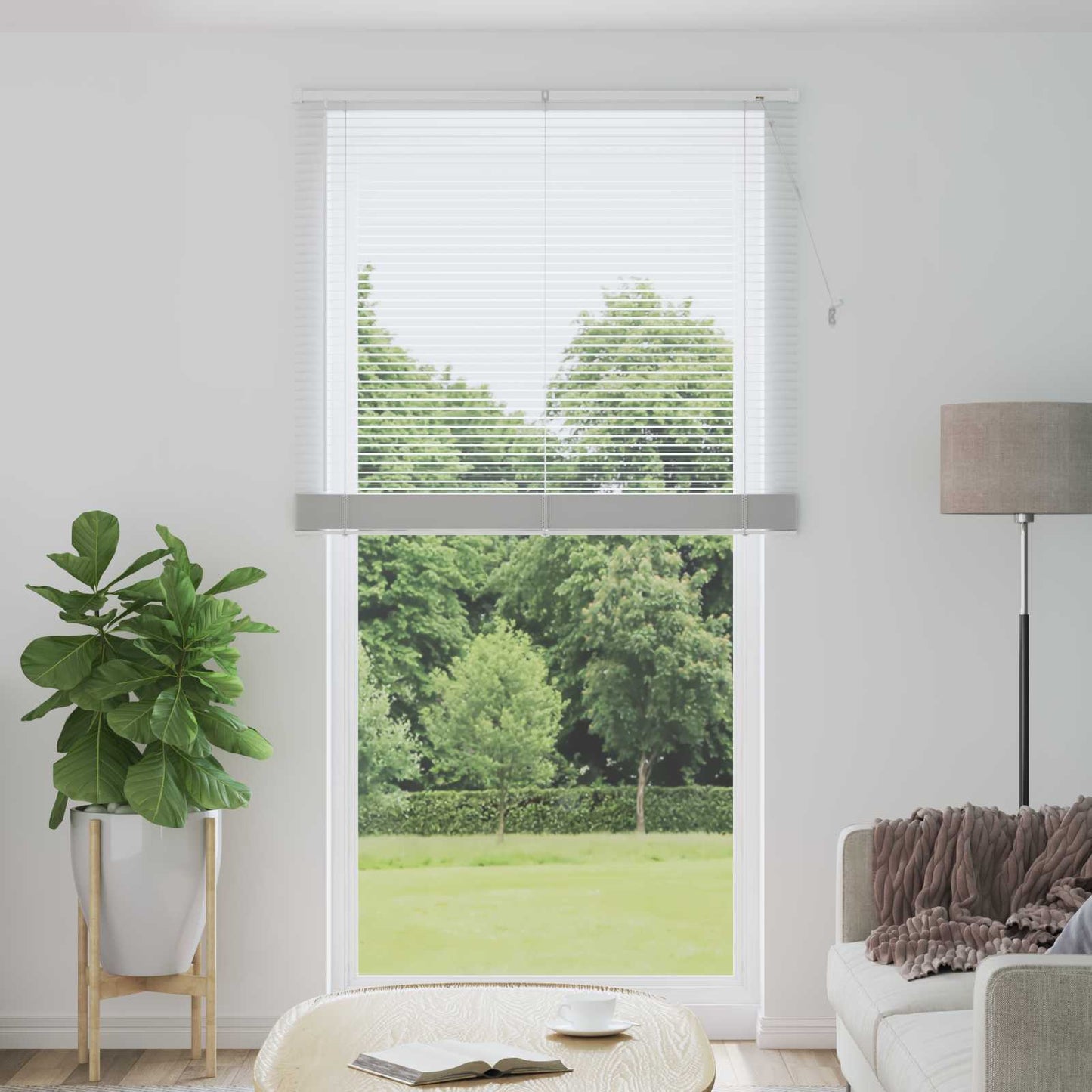 vidaXL Βενετσιάνικη Σκίαση Λευκός 213 x 120 εκ PVC