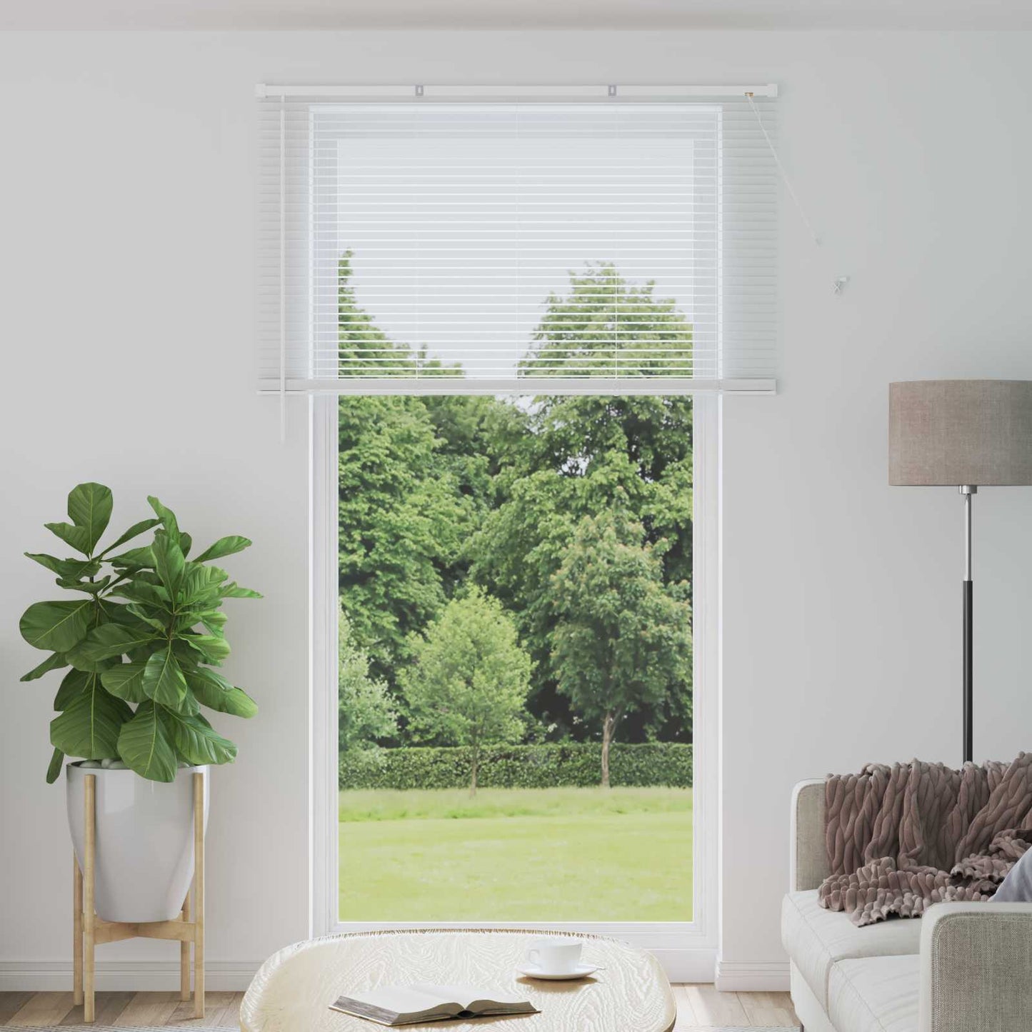 vidaXL Βενετσιάνικη Σκίαση Λευκός 213 x 160 εκ PVC