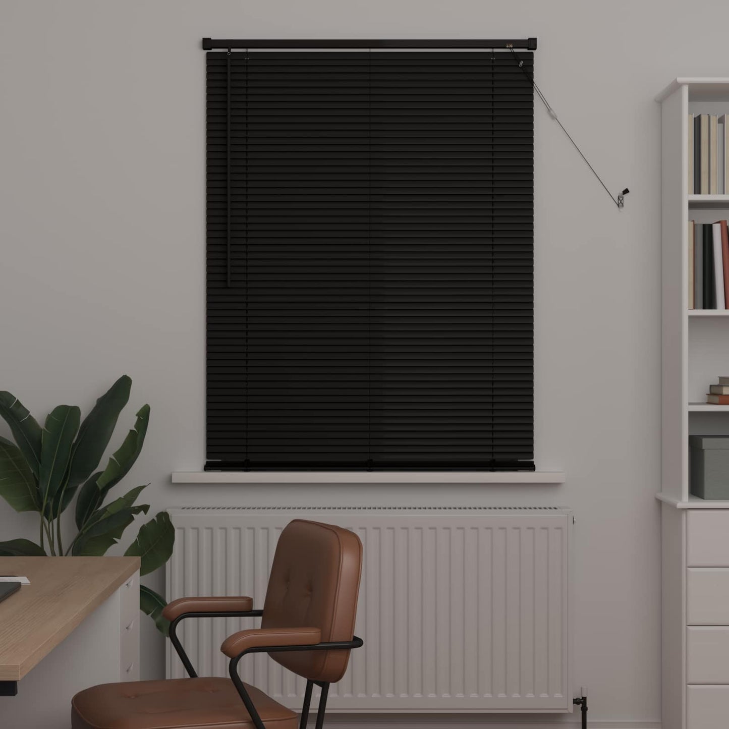 vidaXL Βενετσιάνικη Σκίαση Μαύρο 150 x 90 cm PVC