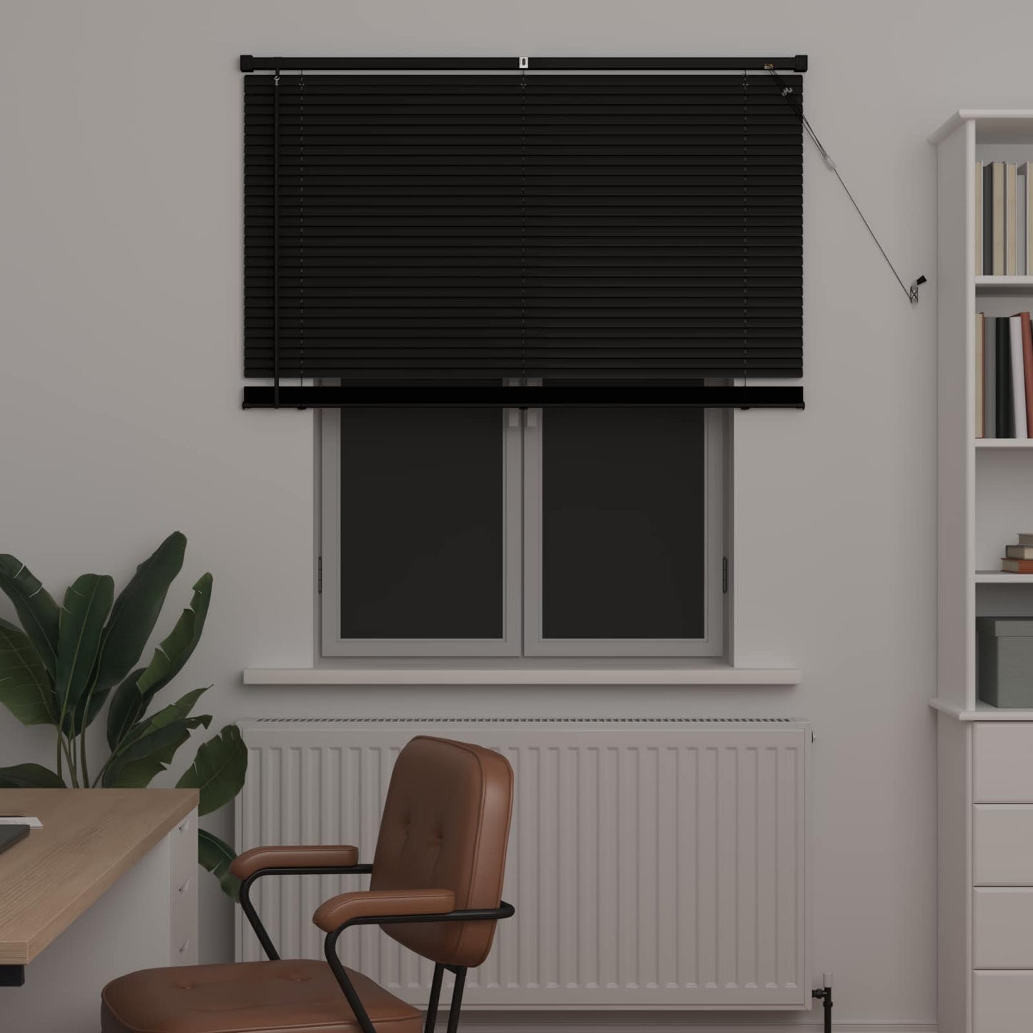 vidaXL Βενετσιάνικη Σκίαση Μαύρο 150 x 110 εκ PVC