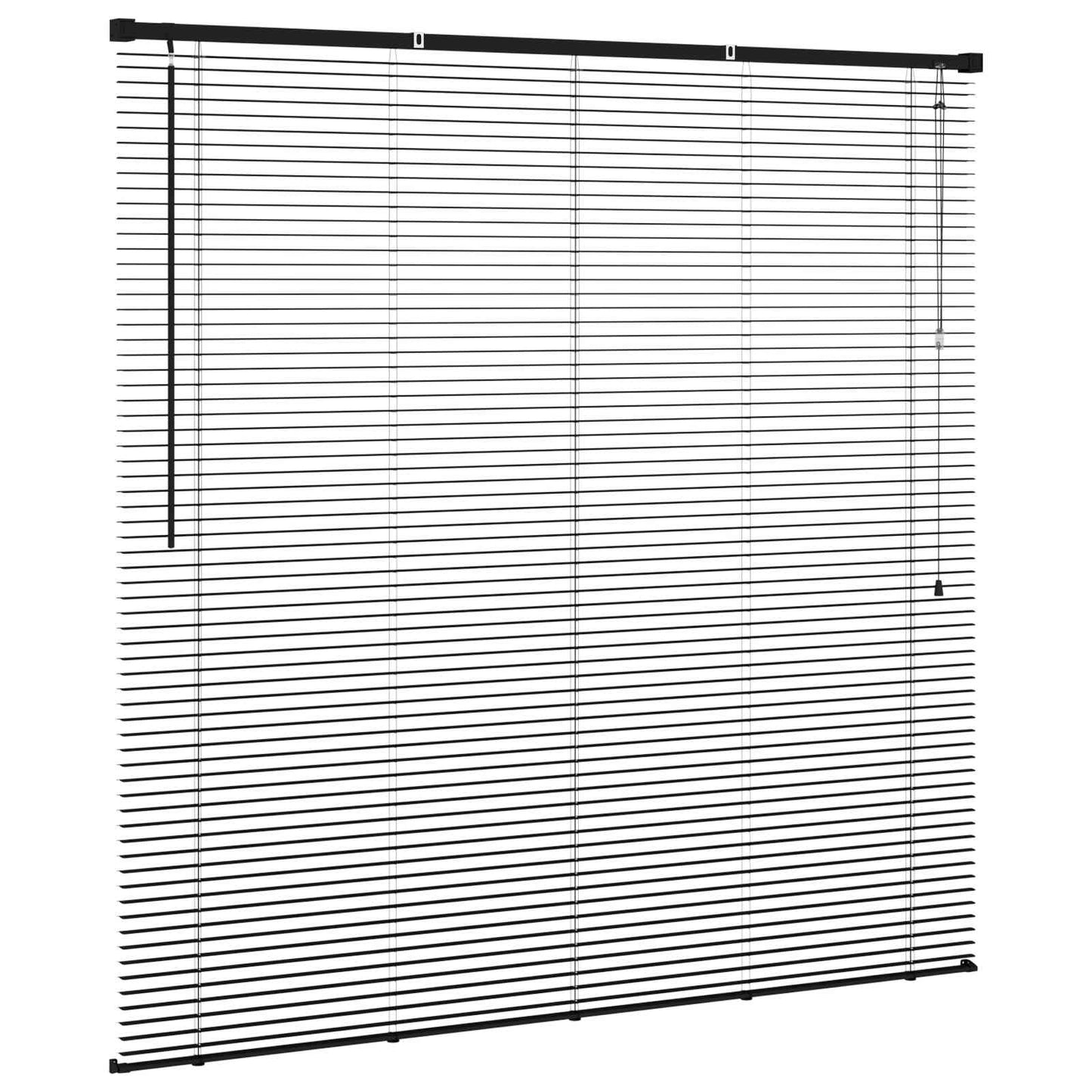 vidaXL Βενετσιάνικη Σκίαση Μαύρο 150 x 140 εκ. PVC