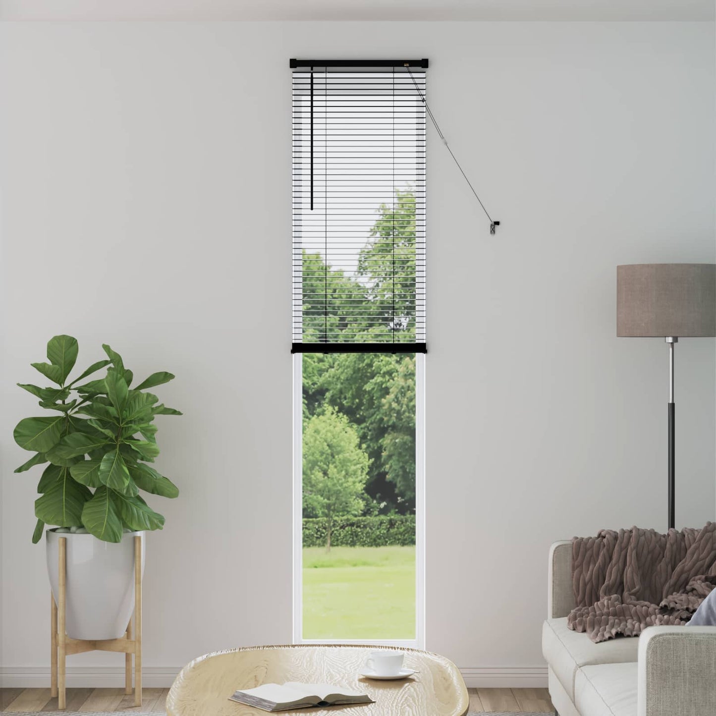 vidaXL Βενετσιάνικη Σκίαση Μαύρο 213 x 40 εκ PVC
