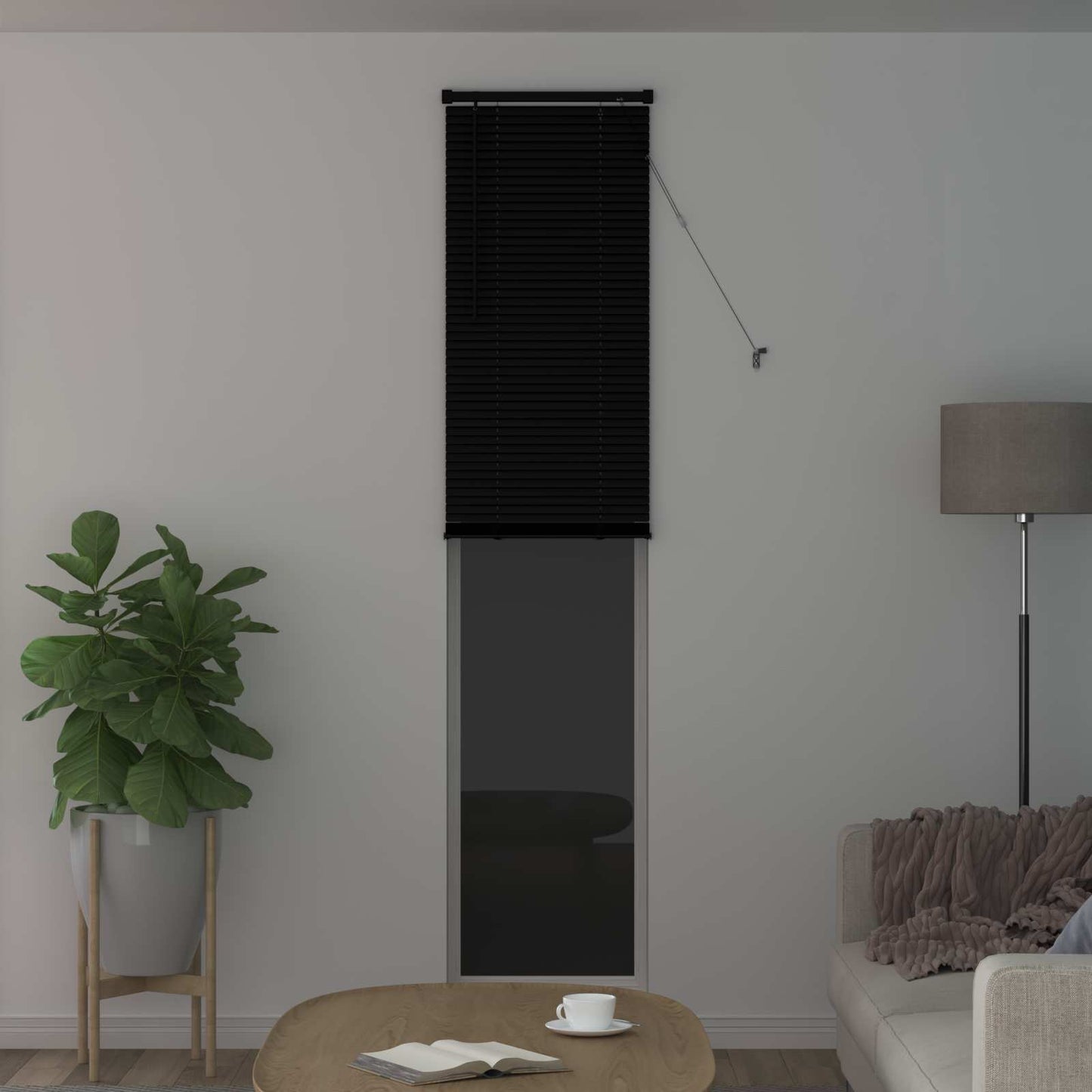 vidaXL Βενετσιάνικη Σκίαση Μαύρο 213 x 40 εκ PVC