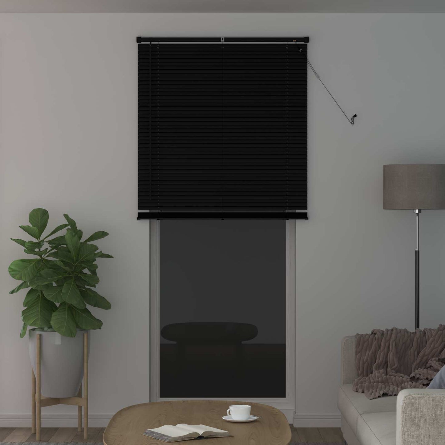 vidaXL Βενετσιάνικη Σκίαση Μαύρο 213 x 70 εκ PVC