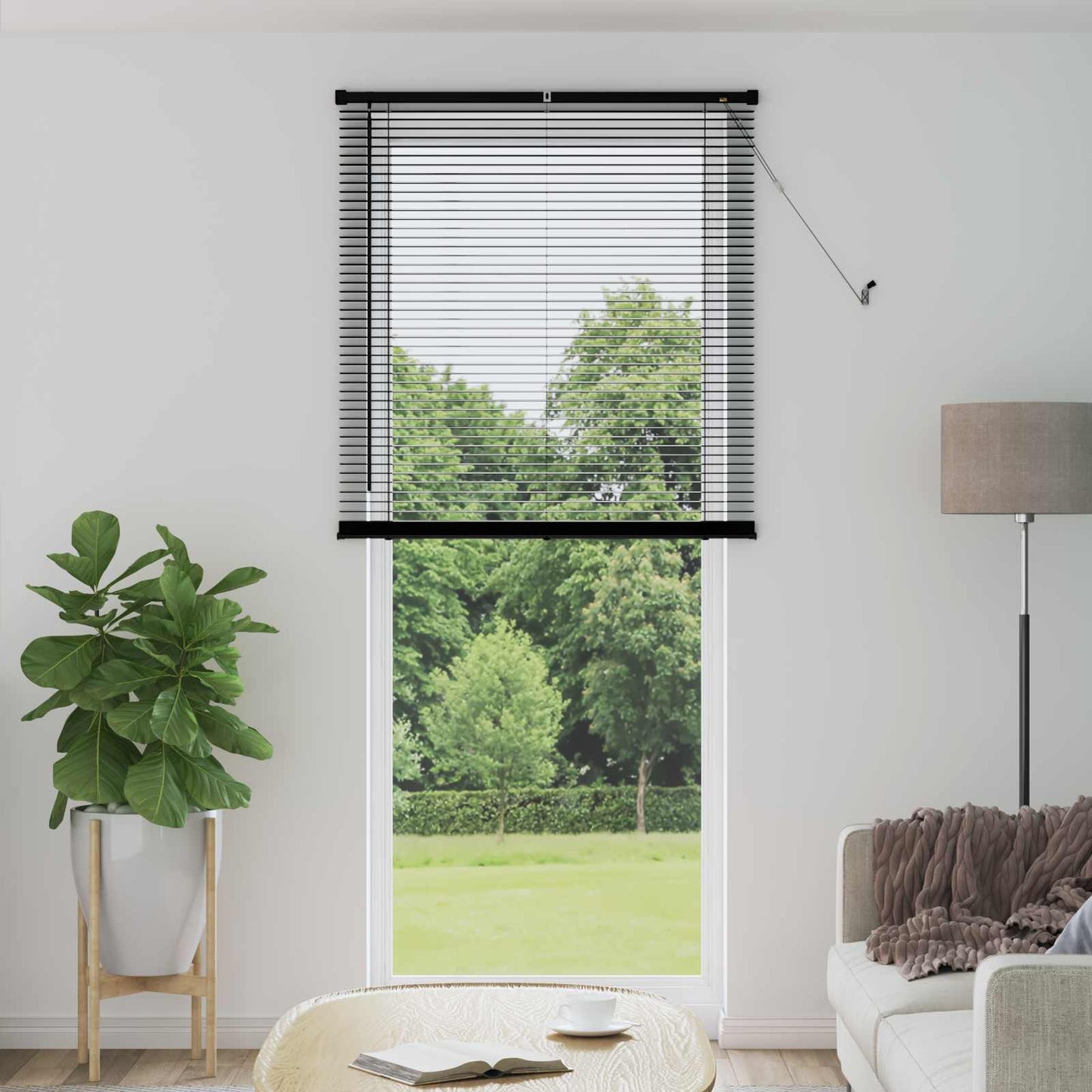 vidaXL Βενετσιάνικη Σκίαση Μαύρο 213 x 100 εκ PVC
